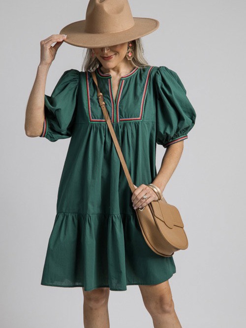 Pinch Meadow Tiered Mini Dress in Hunter Green, Embroidered Cotton. SMALL NWOT - Picture 17 of 17